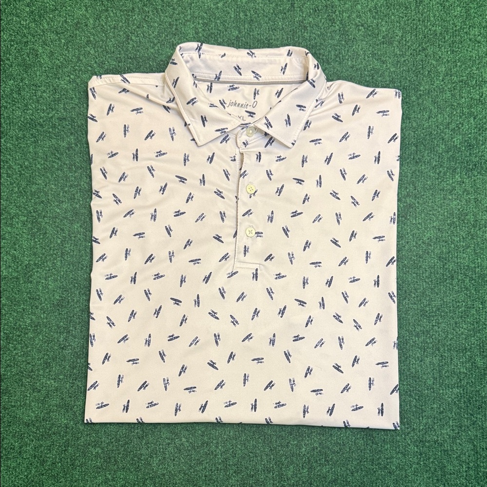 MINT Johnnie-O All Over Navy Logo Print (White / Size XL)